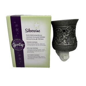 Scentsy Silvervine Plug-In Warmer with box Retired Design